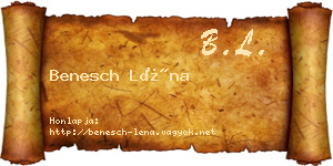 Benesch Léna névjegykártya